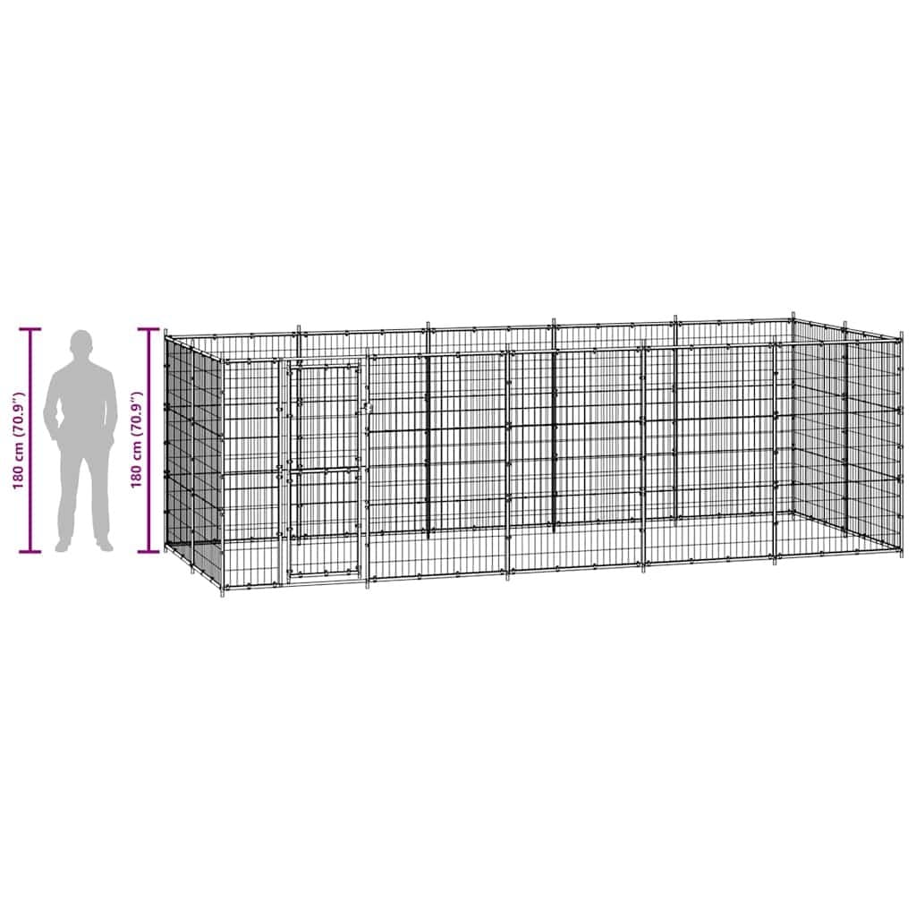 Dog Kennel Steel Outdoor Run Exercise Enclosure Large Play Area Mesh Ventilation