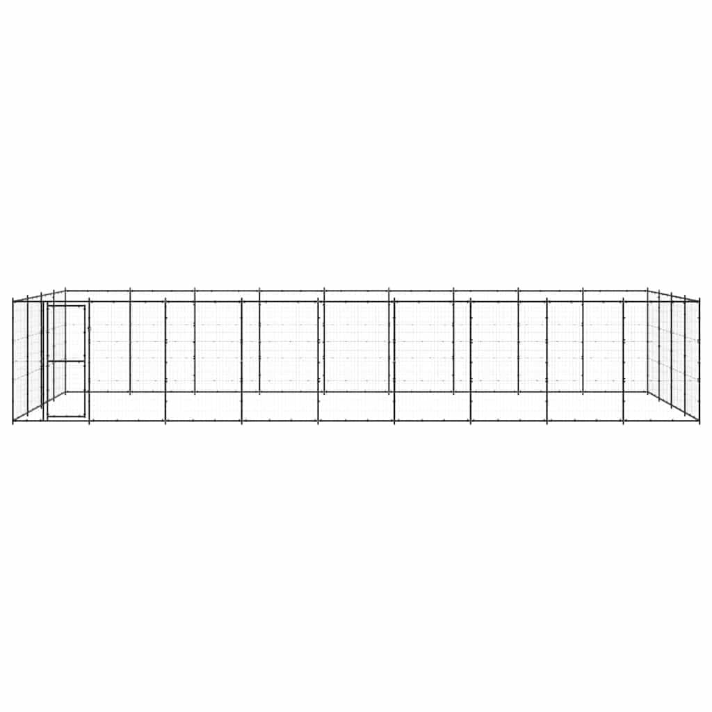 Outdoor Dog Kennel with Steel Frame and Mesh Panels