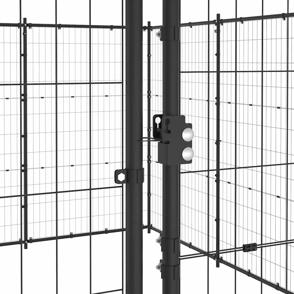 Outdoor Dog Kennel with Steel Frame and Mesh Panels