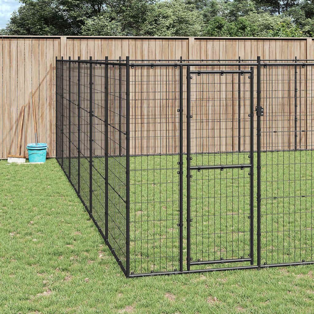 Large Outdoor Dog Kennel with Durable Steel Mesh Enclosure