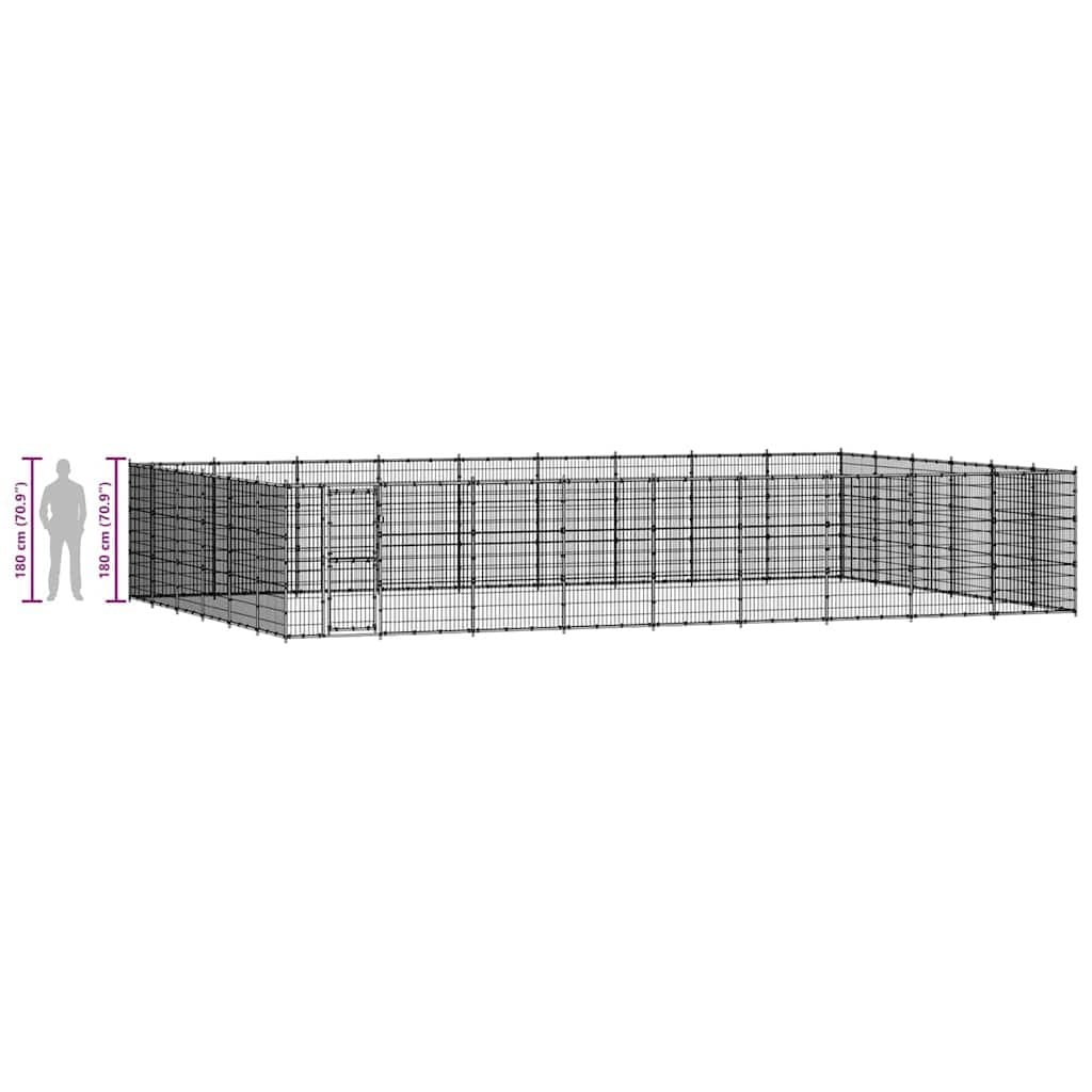 Large Outdoor Dog Kennel with Durable Steel Mesh Enclosure