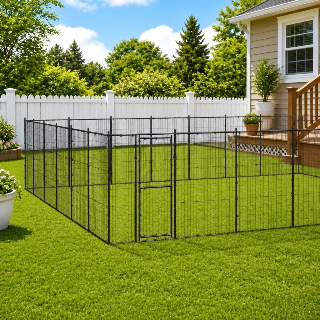 Outdoor Dog Kennel with Mesh Exercise Pen