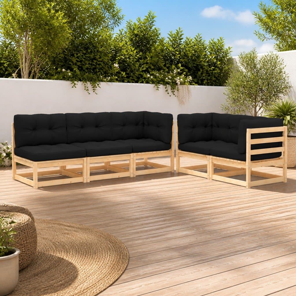 5 Piece Anthracite Garden Lounge Set with Cushions