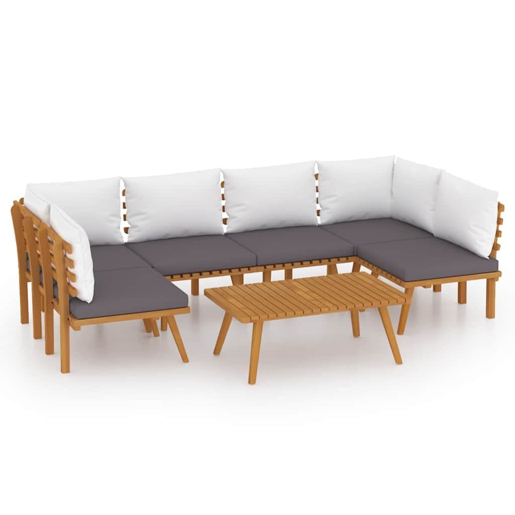 7 Piece Outdoor Furniture Set in Solid Acacia Wood
