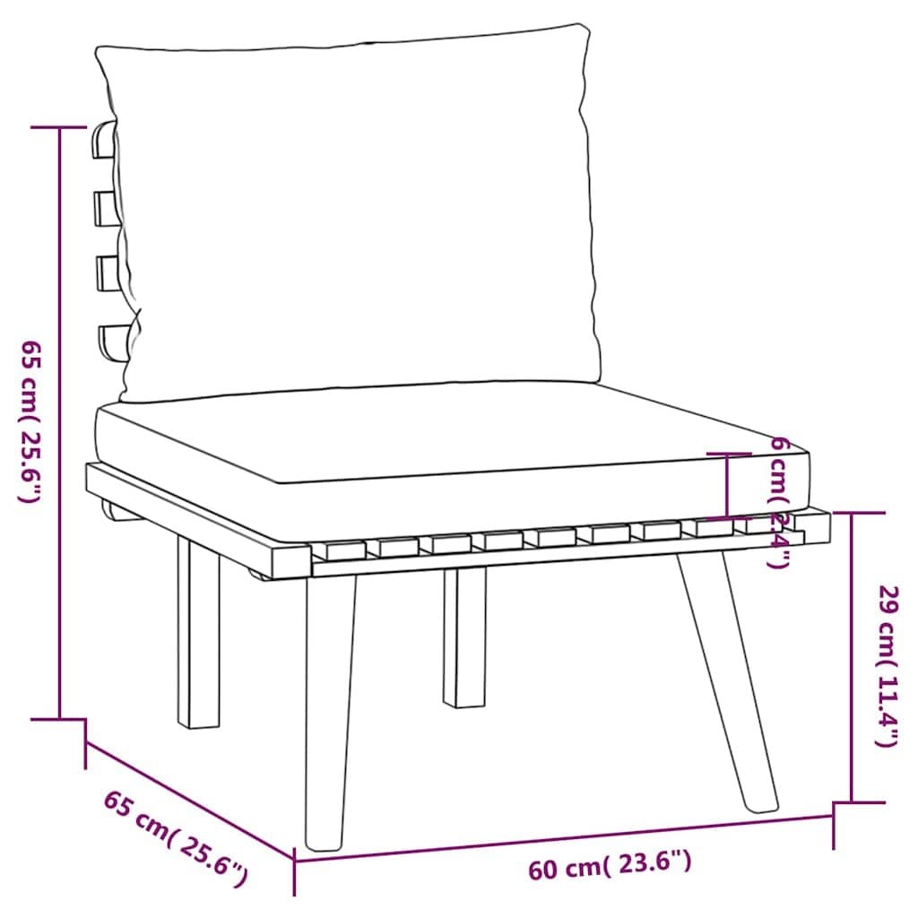 7 Piece Outdoor Furniture Set in Solid Acacia Wood