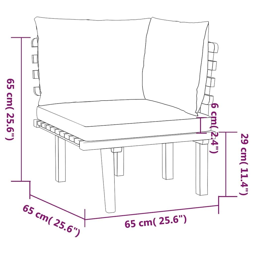 7 Piece Outdoor Furniture Set in Solid Acacia Wood