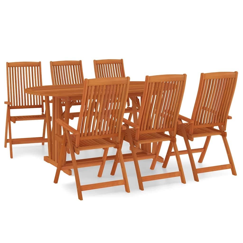 7-Piece Eucalyptus Wood Outdoor Dining Set
