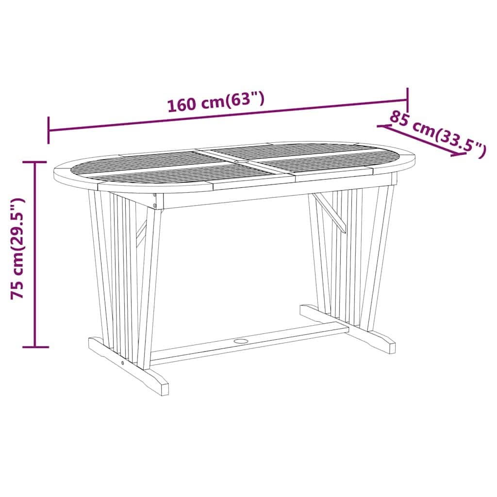 7-Piece Eucalyptus Wood Outdoor Dining Set