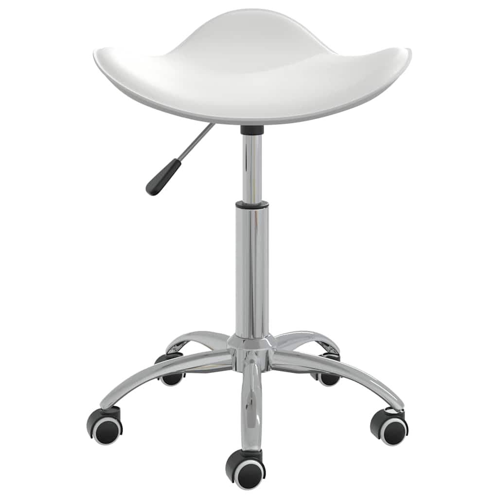 White Faux Leather Swivel Dining Chair with Gas Lift