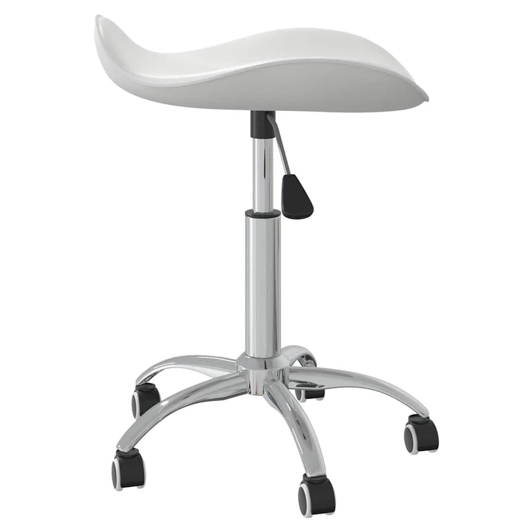 White Faux Leather Swivel Dining Chair with Gas Lift