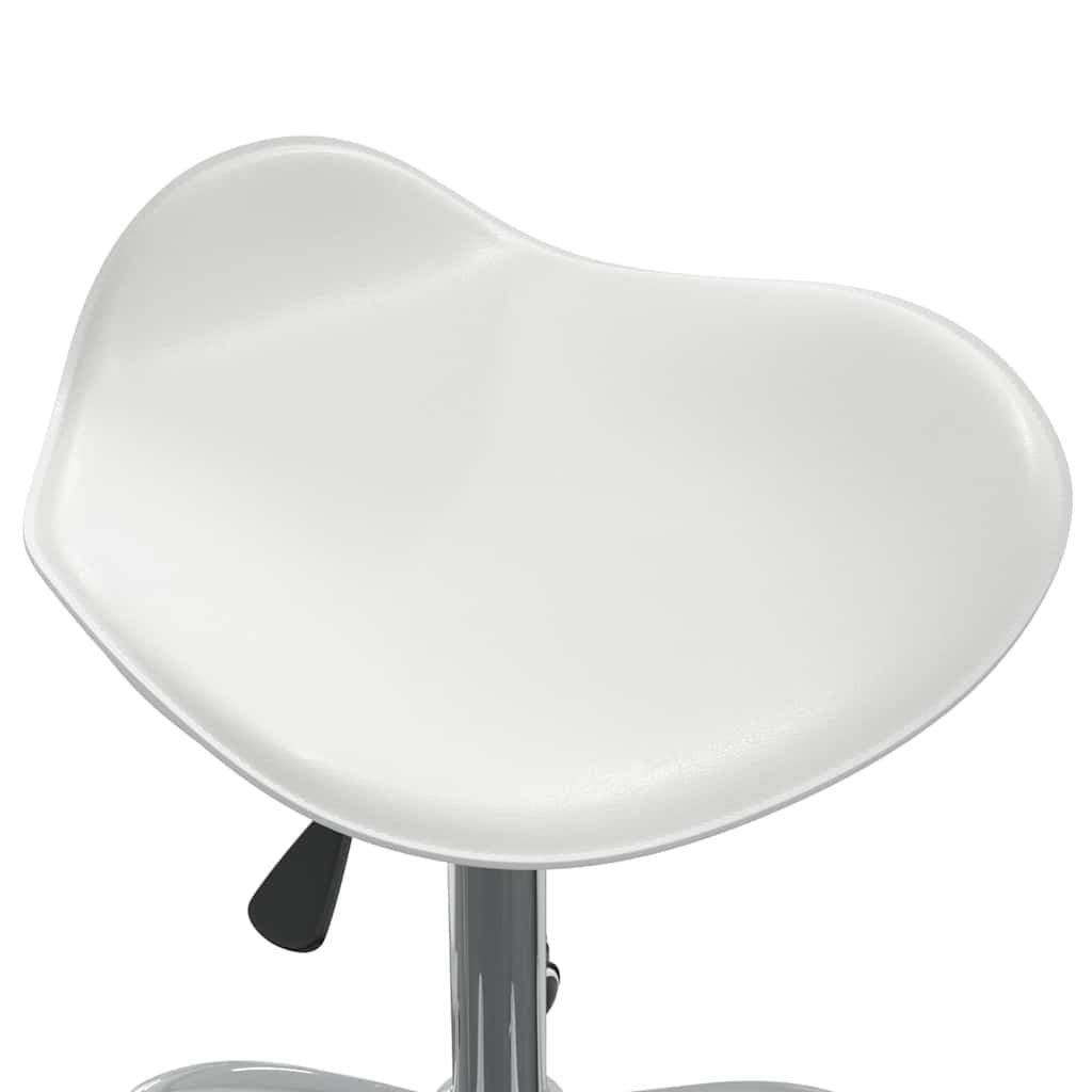 White Faux Leather Swivel Dining Chair with Gas Lift
