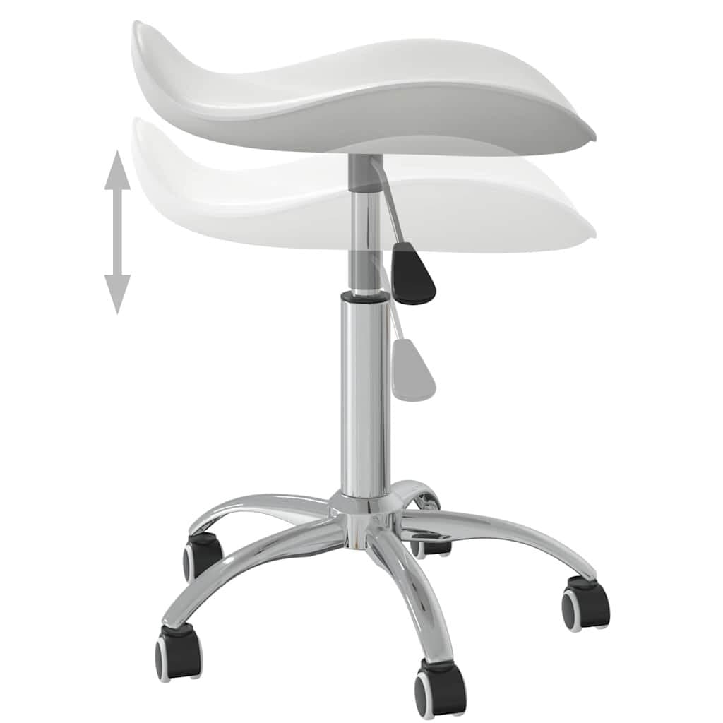 White Faux Leather Swivel Dining Chair with Gas Lift