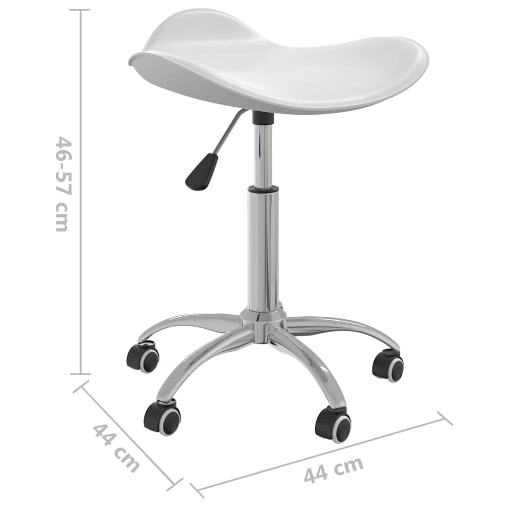 White Faux Leather Swivel Dining Chair with Gas Lift