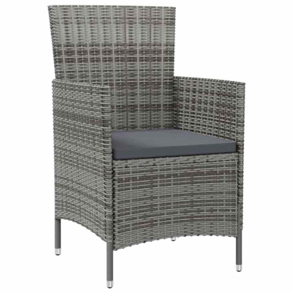 7 Piece Grey Poly Rattan Outdoor Dining Set