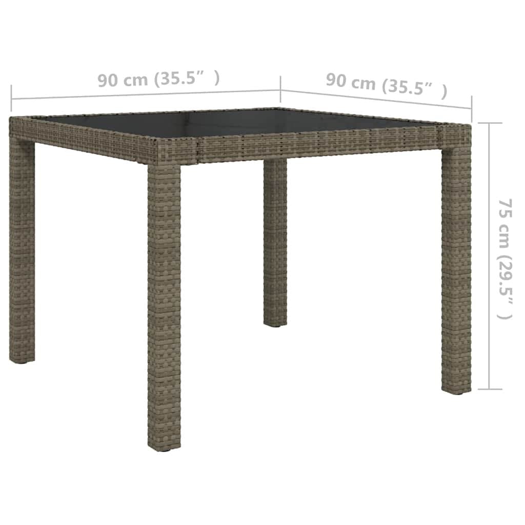 5-Piece Outdoor Dining Set in Grey Rattan