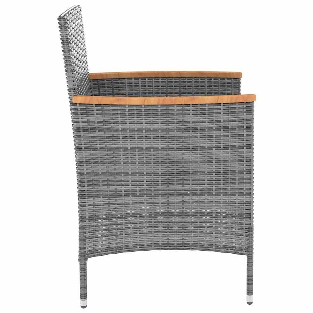 5-Piece Outdoor Dining Set in Grey Rattan