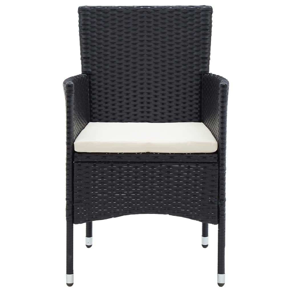 5 Piece Black PE Rattan Outdoor Dining Set