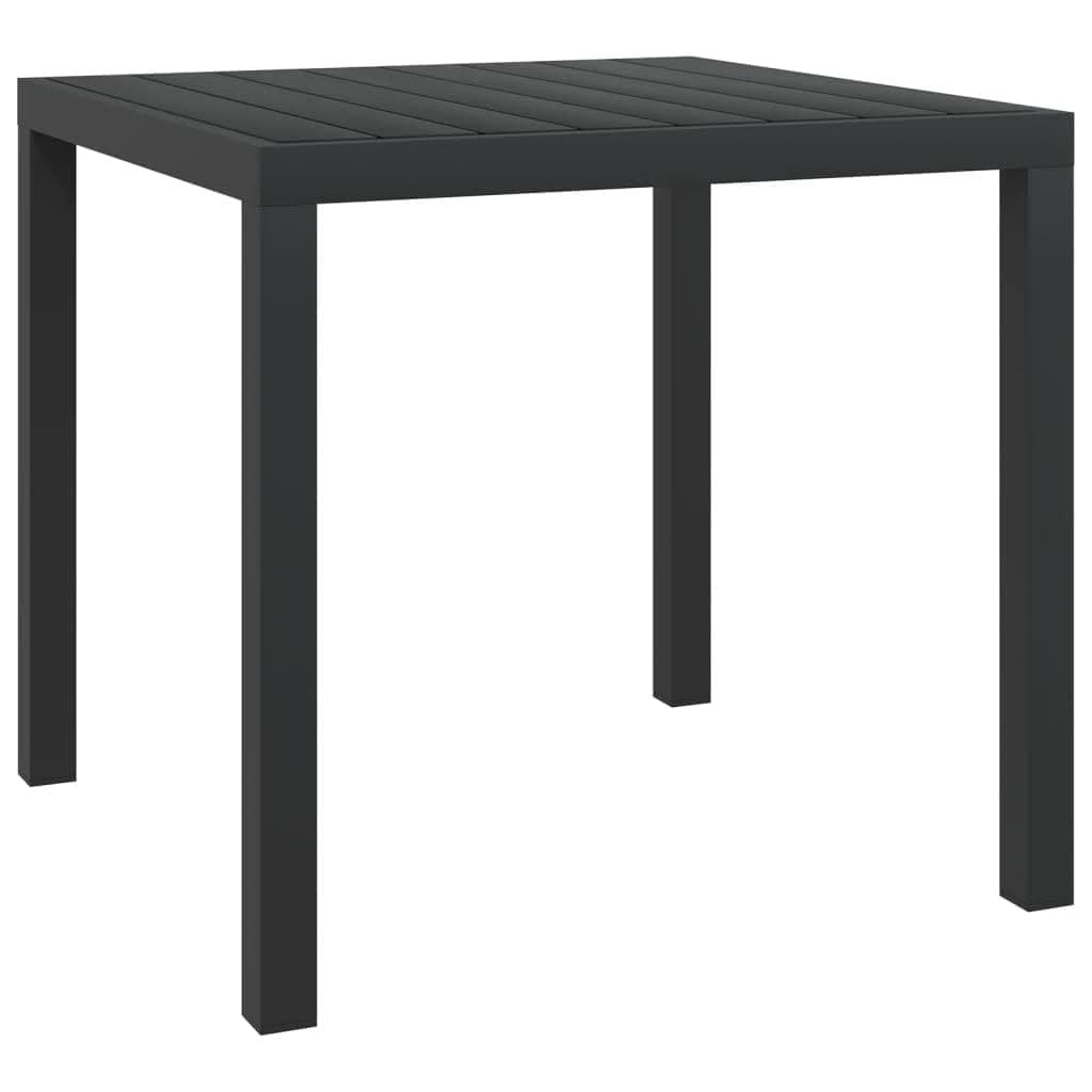 5 Piece Black PE Rattan Outdoor Dining Set