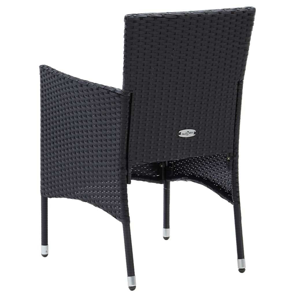 5 Piece Black PE Rattan Outdoor Dining Set