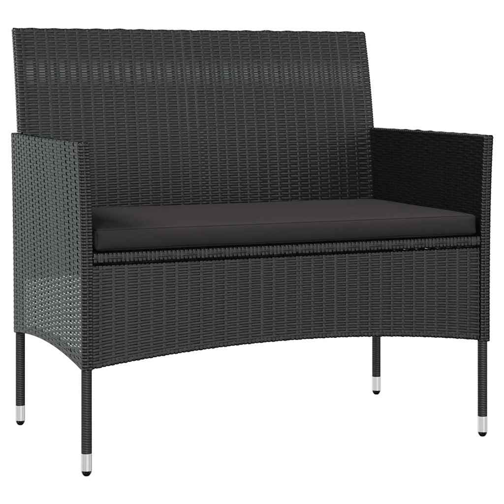 16-Piece Black Outdoor Garden Lounge Set with Cushions