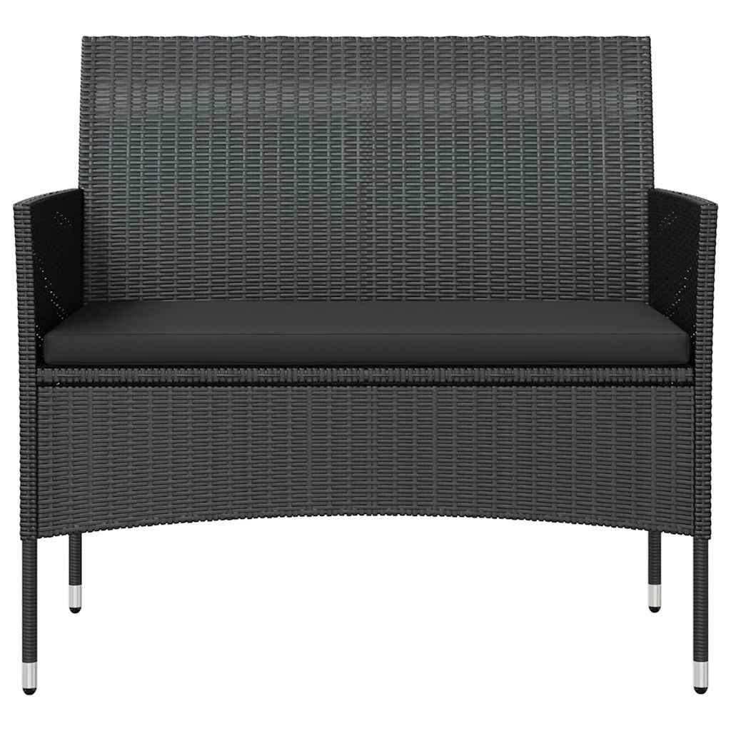 16-Piece Black Outdoor Garden Lounge Set with Cushions
