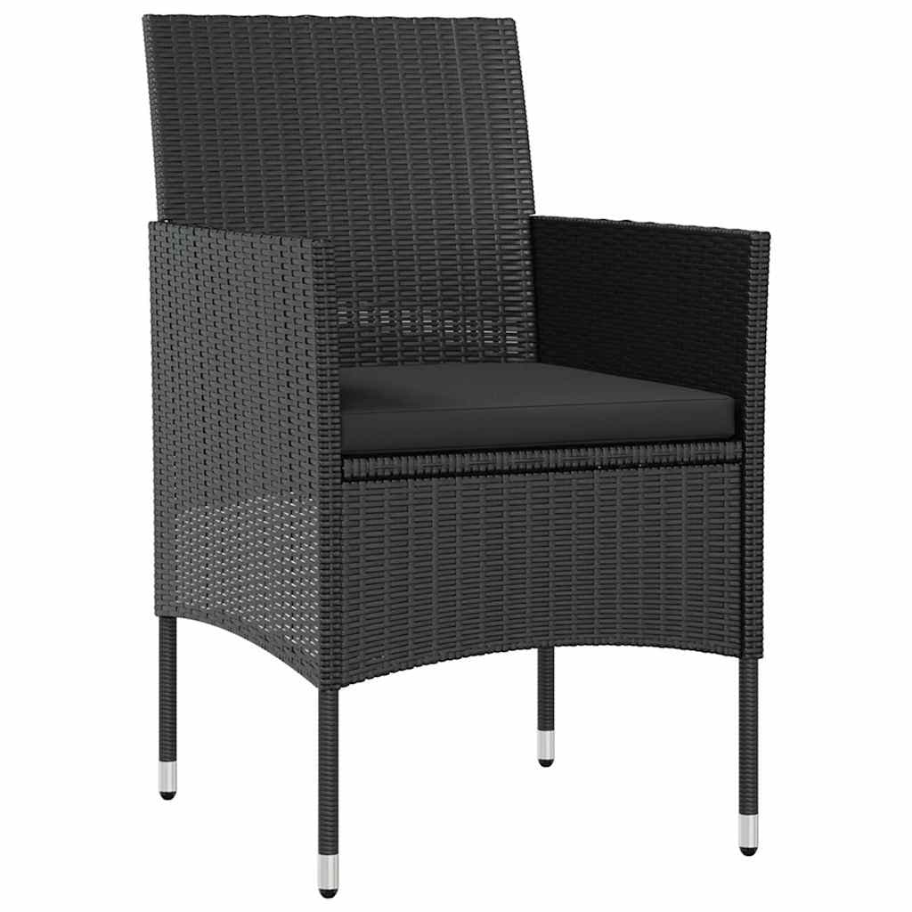 16-Piece Black Outdoor Garden Lounge Set with Cushions