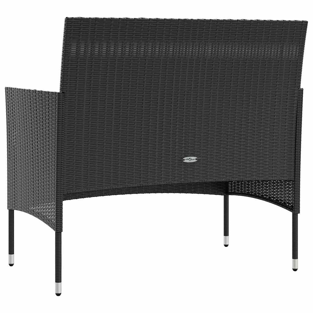 16-Piece Black Outdoor Garden Lounge Set with Cushions
