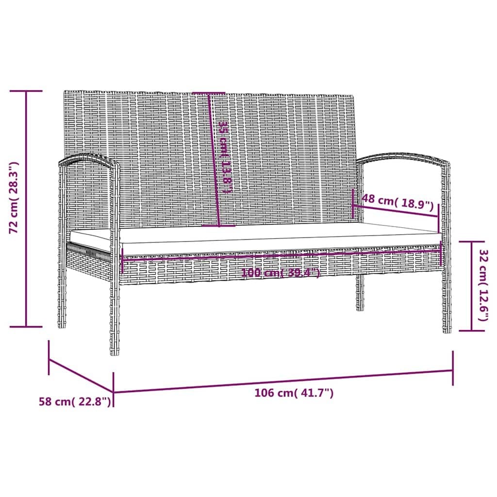 Poly Rattan Garden Lounge Set 16 Piece Outdoor Furniture Patio with Cushions