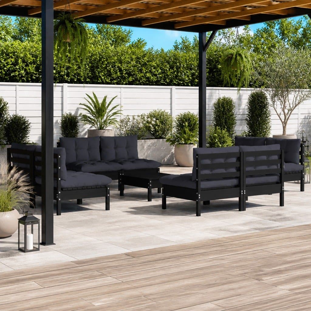 Pinewood Garden Lounge Set 9 Piece Outdoor Furniture