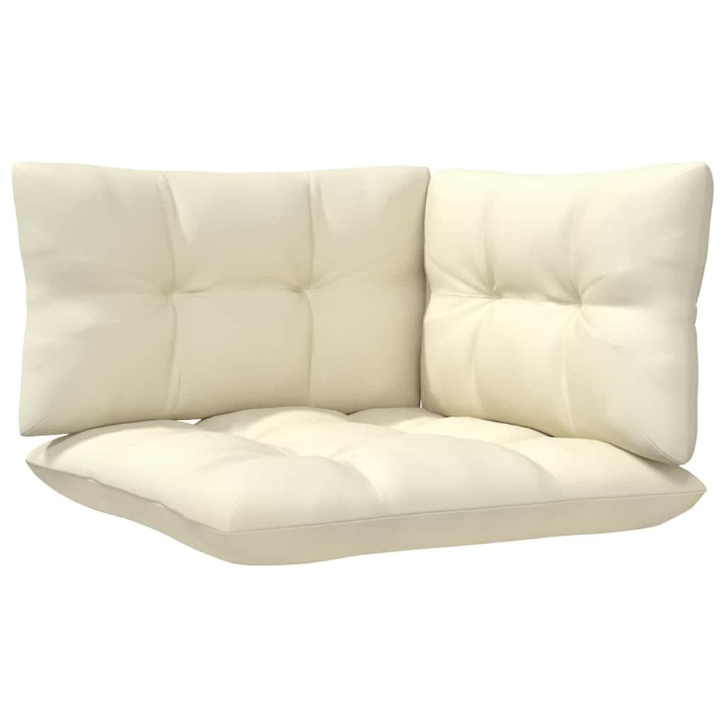 13 Piece Pinewood Garden Lounge Set with Cream Cushions