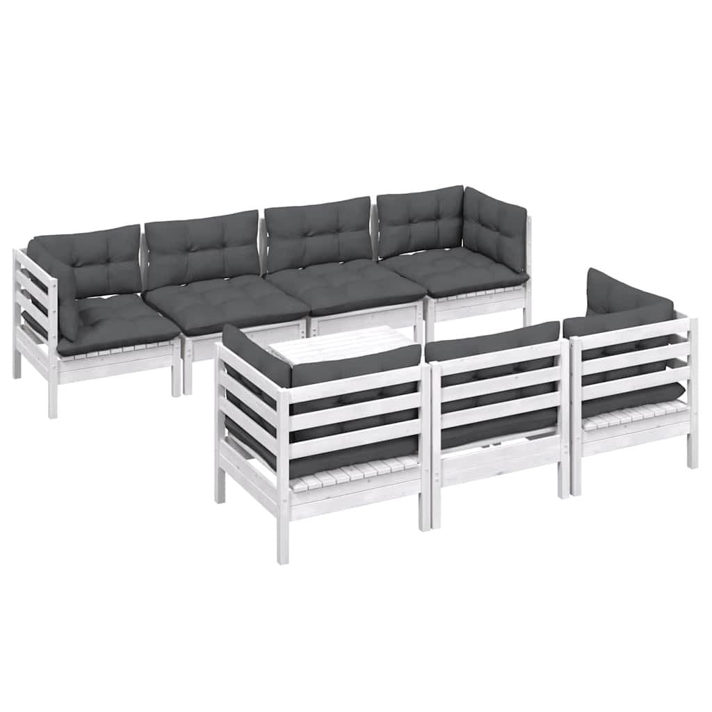 8 Piece Modular Outdoor Garden Lounge Set with Cushions
