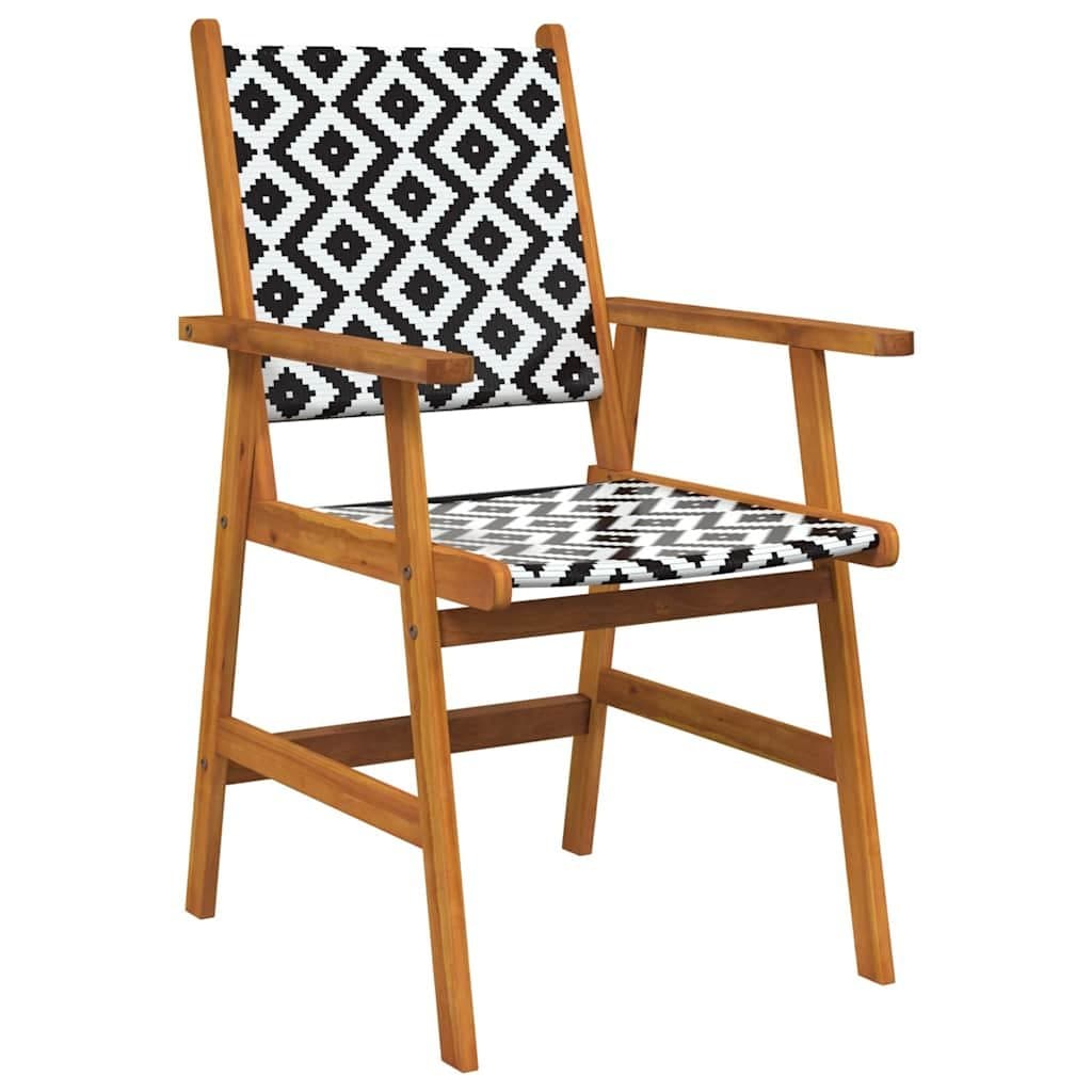 4-Piece Solid Acacia Wood Outdoor Chairs Set in Brown