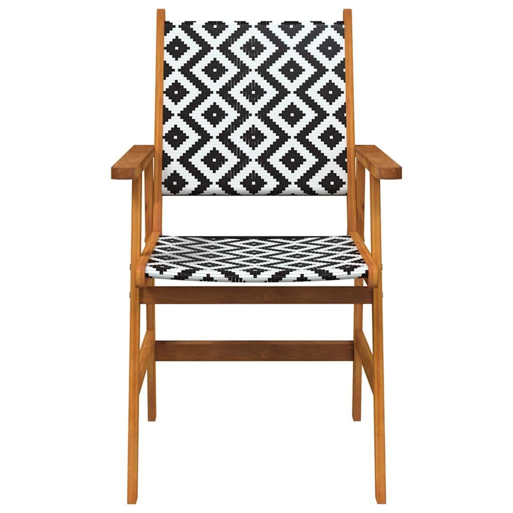 4-Piece Solid Acacia Wood Outdoor Chairs Set in Brown