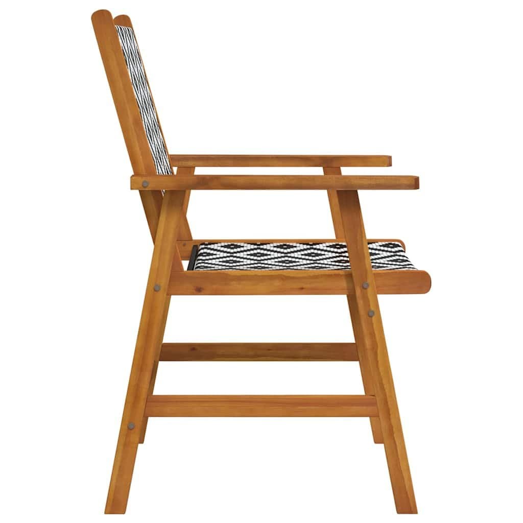 4-Piece Solid Acacia Wood Outdoor Chairs Set in Brown