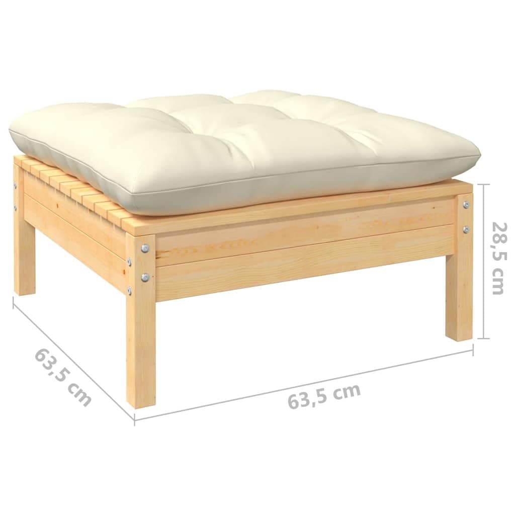 Modular Garden Lounge Set 9 Piece Outdoor Furniture Cream Cushions