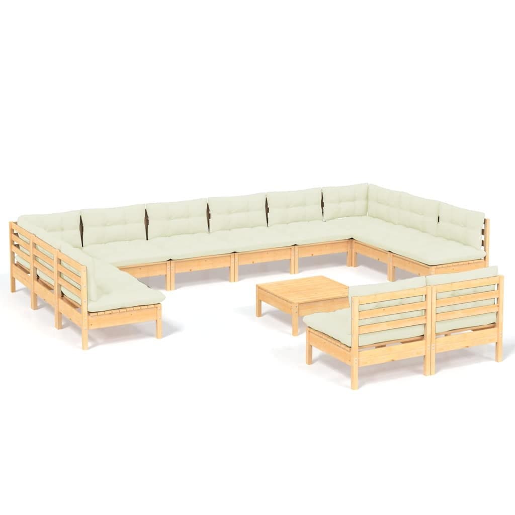 13-Piece Modular Garden Lounge Set in Cream