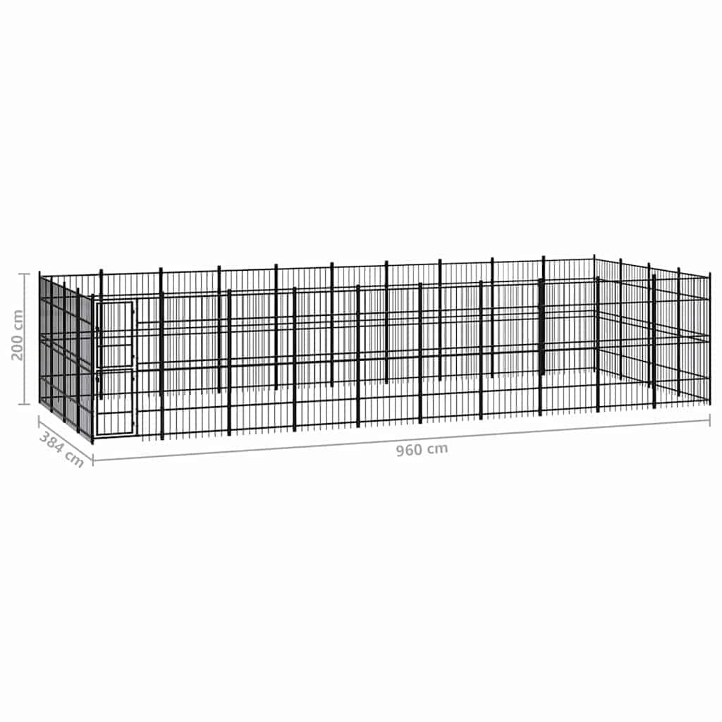 Large Outdoor Steel Dog Kennel for Safe Play