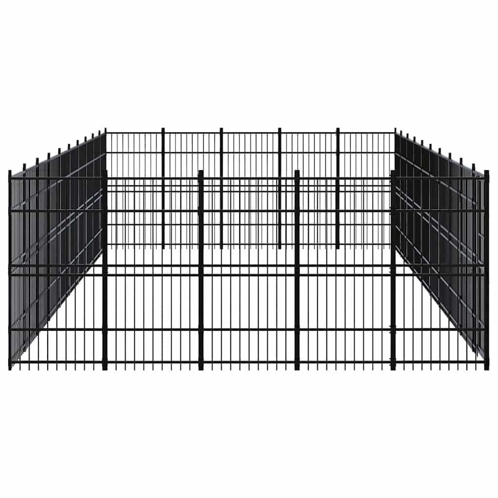 Large Outdoor Dog Kennel with Steel Exercise Enclosure