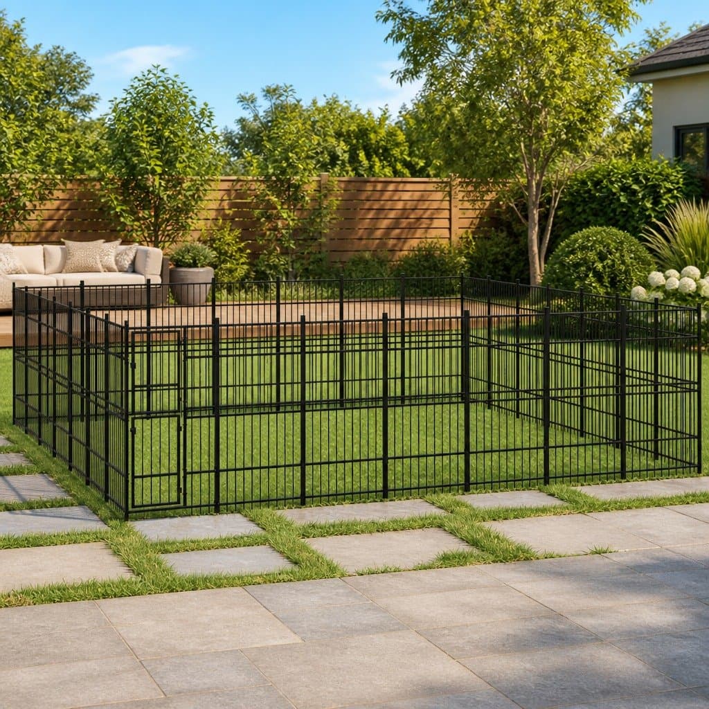 Large Steel Dog Kennel Outdoor Run for Safe Play