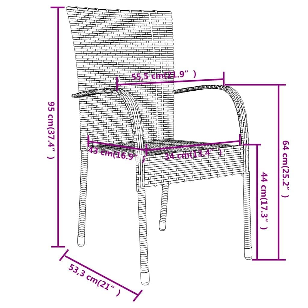 3 Piece Grey Poly Rattan Dining Set for Outdoors