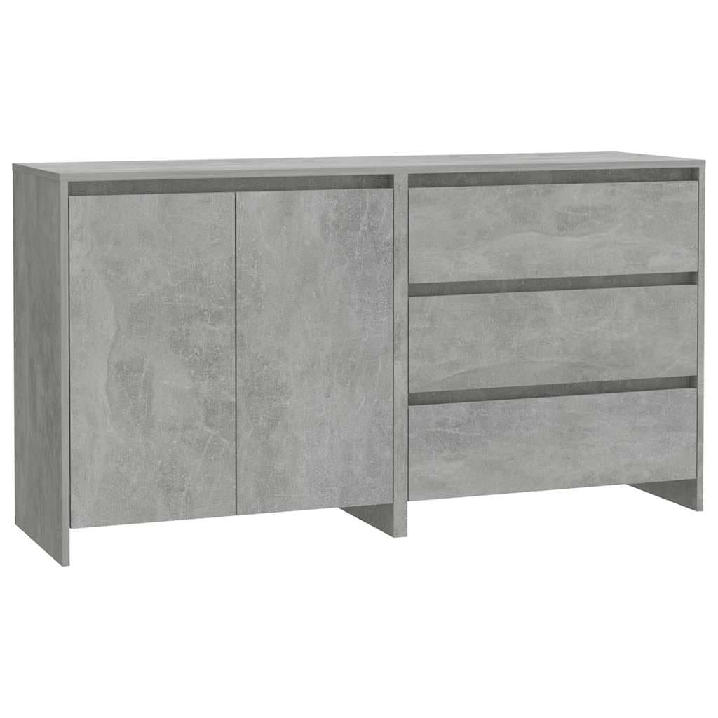 2 Piece Sideboard Grey Storage Cabinet Buffet Living Room Furniture