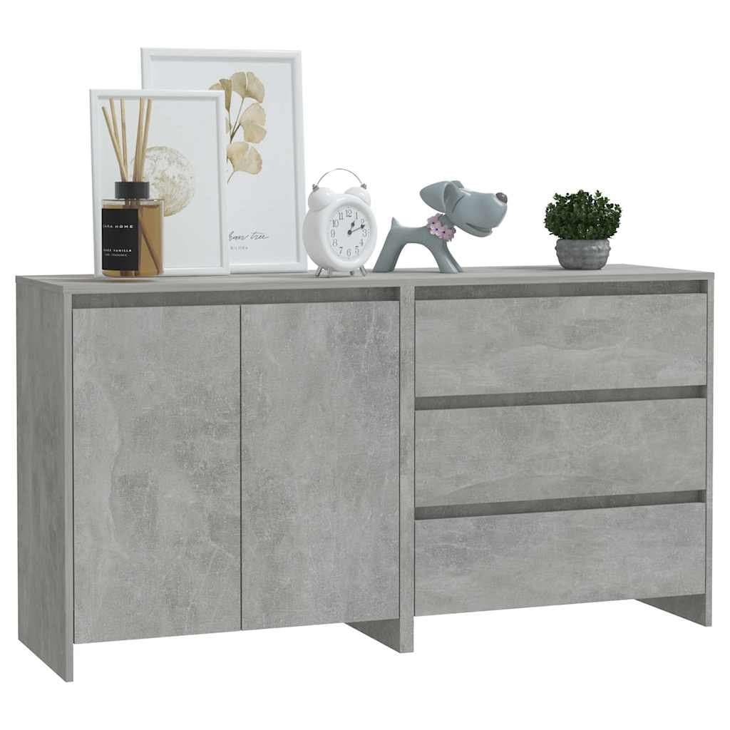 2 Piece Sideboard Grey Storage Cabinet Buffet Living Room Furniture