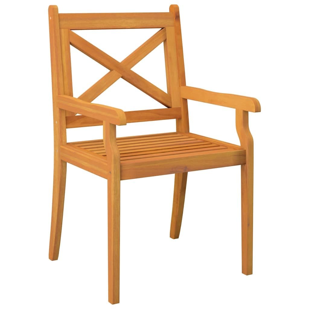 4-Piece Acacia Wood Outdoor Dining Chairs Set