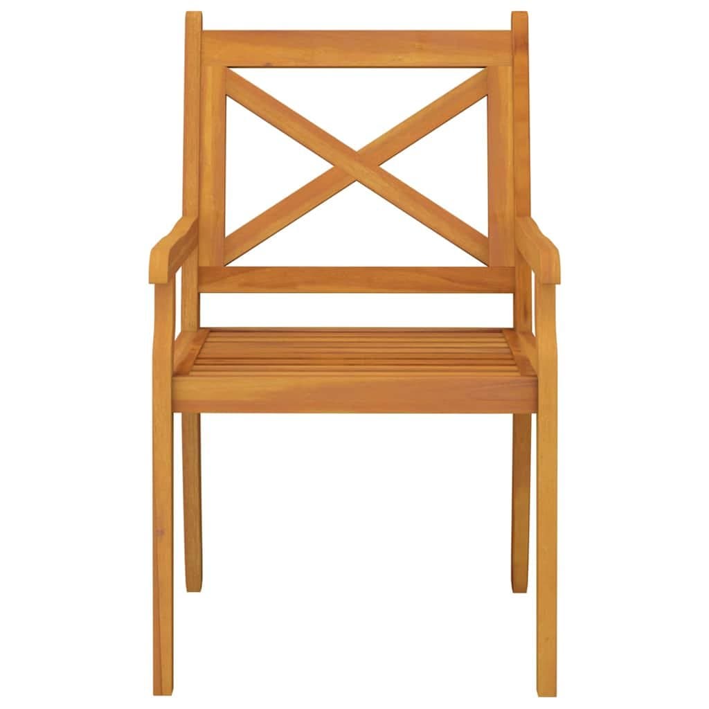 4-Piece Acacia Wood Outdoor Dining Chairs Set