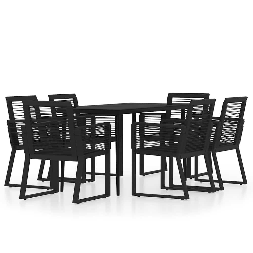 7-Piece Outdoor Garden Dining Set with Glass Table