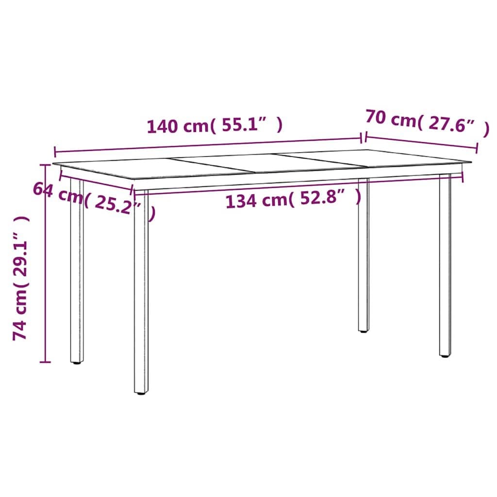 5-Piece Grey Rattan Outdoor Dining Set with Glass Table