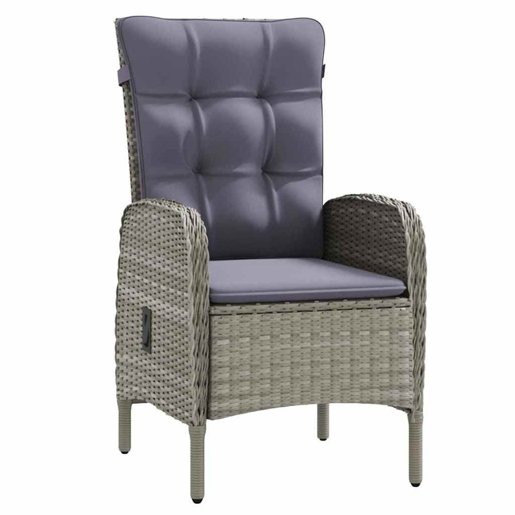 9-Piece Grey and Black Garden Dining Set with Cushions
