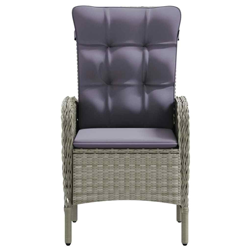 9-Piece Grey and Black Garden Dining Set with Cushions