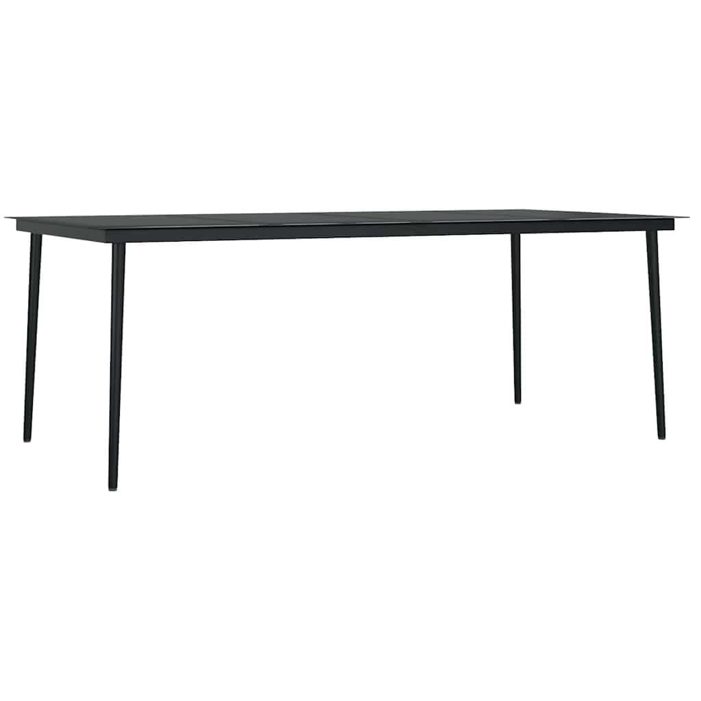 9-Piece Grey and Black Garden Dining Set with Cushions