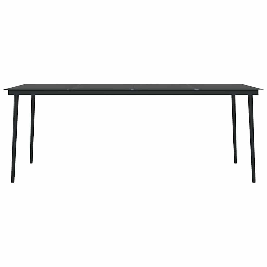 9-Piece Grey and Black Garden Dining Set with Cushions